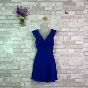 NWT Lulu’s Flowy Blue V-Neck Dress